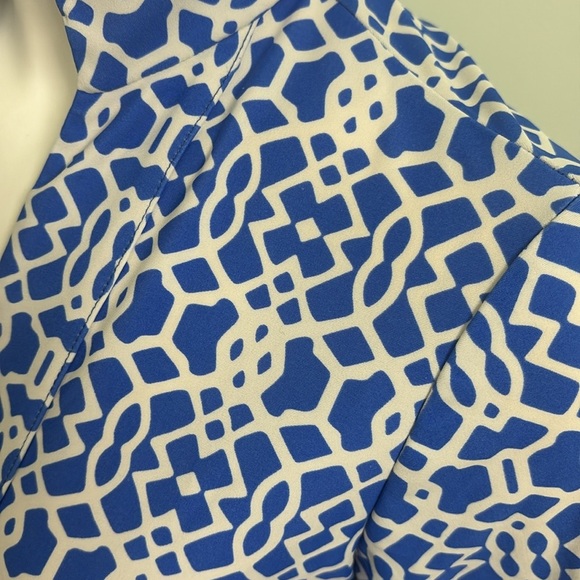 Jude Connally Chris Blue & White Geometric Tunic Top - Small - Picture 8 of 8